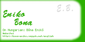 eniko bona business card